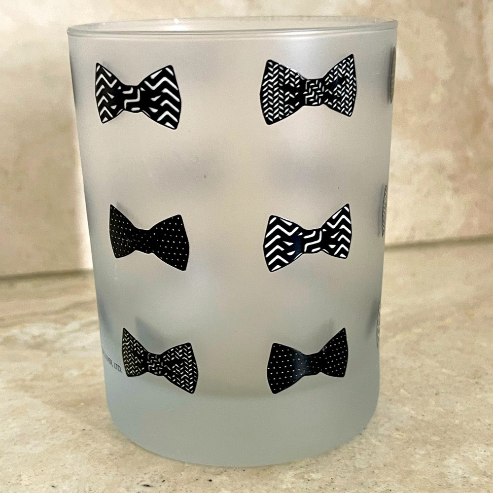 Culver Bow Tie Glass - Culver “Rocks” Frosted Bow Tie Glass Tumbler-  Near Mint
